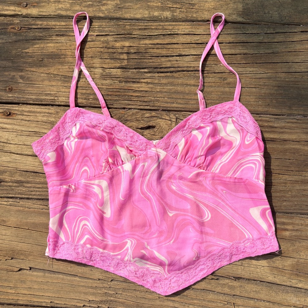 Pink Marble Swirl Camisole Top by Wild Fable